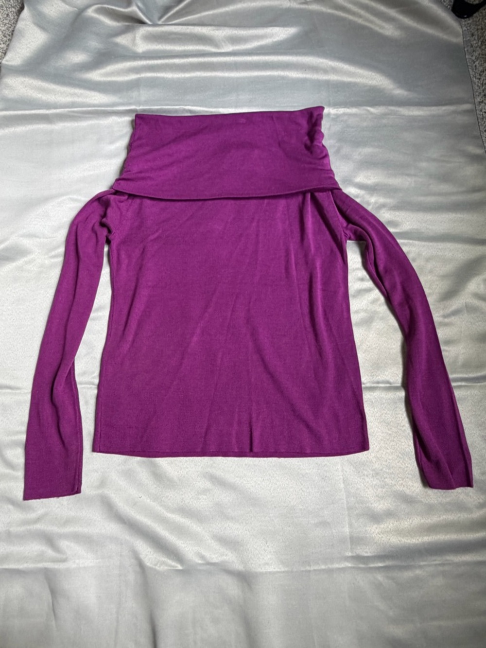 NWT MM Lafleur Small Dae Top Purple Jasper Off Shoulder 100% Silk Jersey Evening - Picture 8 of 12